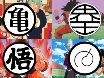 All Symbols on Goku's gi Master Roshi Symbol King Kai Symbol Goku Kanjia Whis Signature